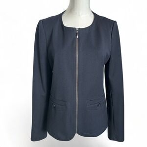 NWT Eddie‎ Bauer Women's Feminine Zip Up Minimalist Clean Girl Office Blazer 6